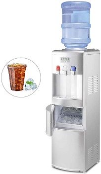GOFLAME 2 In 1 Water Cooler Dispenser with Built-in Ice Maker Machine