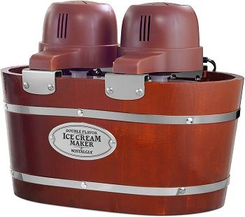 Nostalgia Double Flavor Electric Bucket Ice Cream Maker